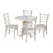 International Concepts 36 in. Solid Wood Round Extension Dining Table with 4 Dining Chairs, Unfinished K-36RXT-23B-C617-4 - alternate 1